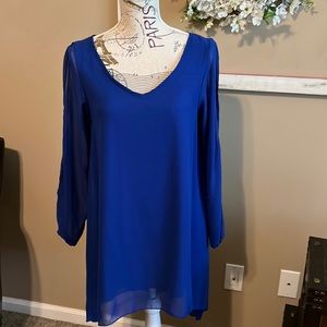 Blue sateen dress